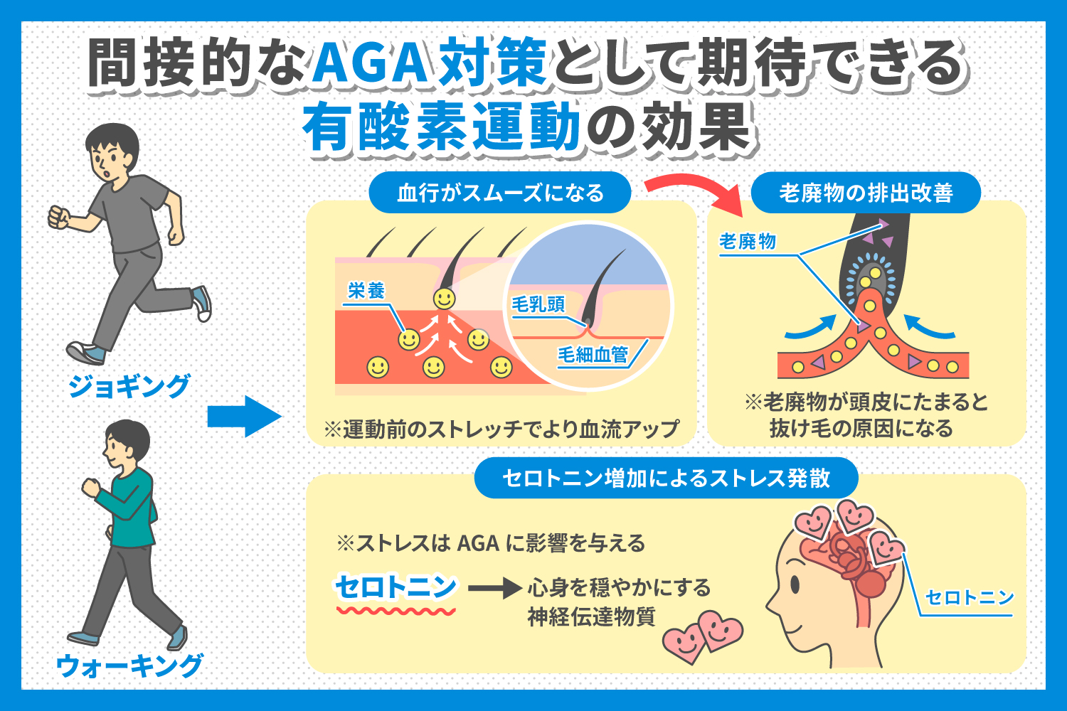 有酸素運動は間接的にAGA対策になる