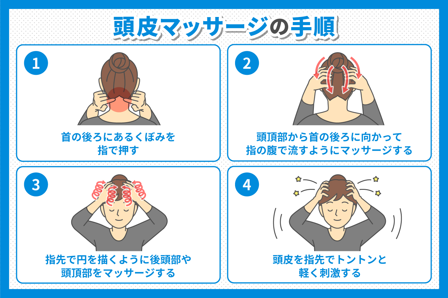 頭皮マッサージの手順