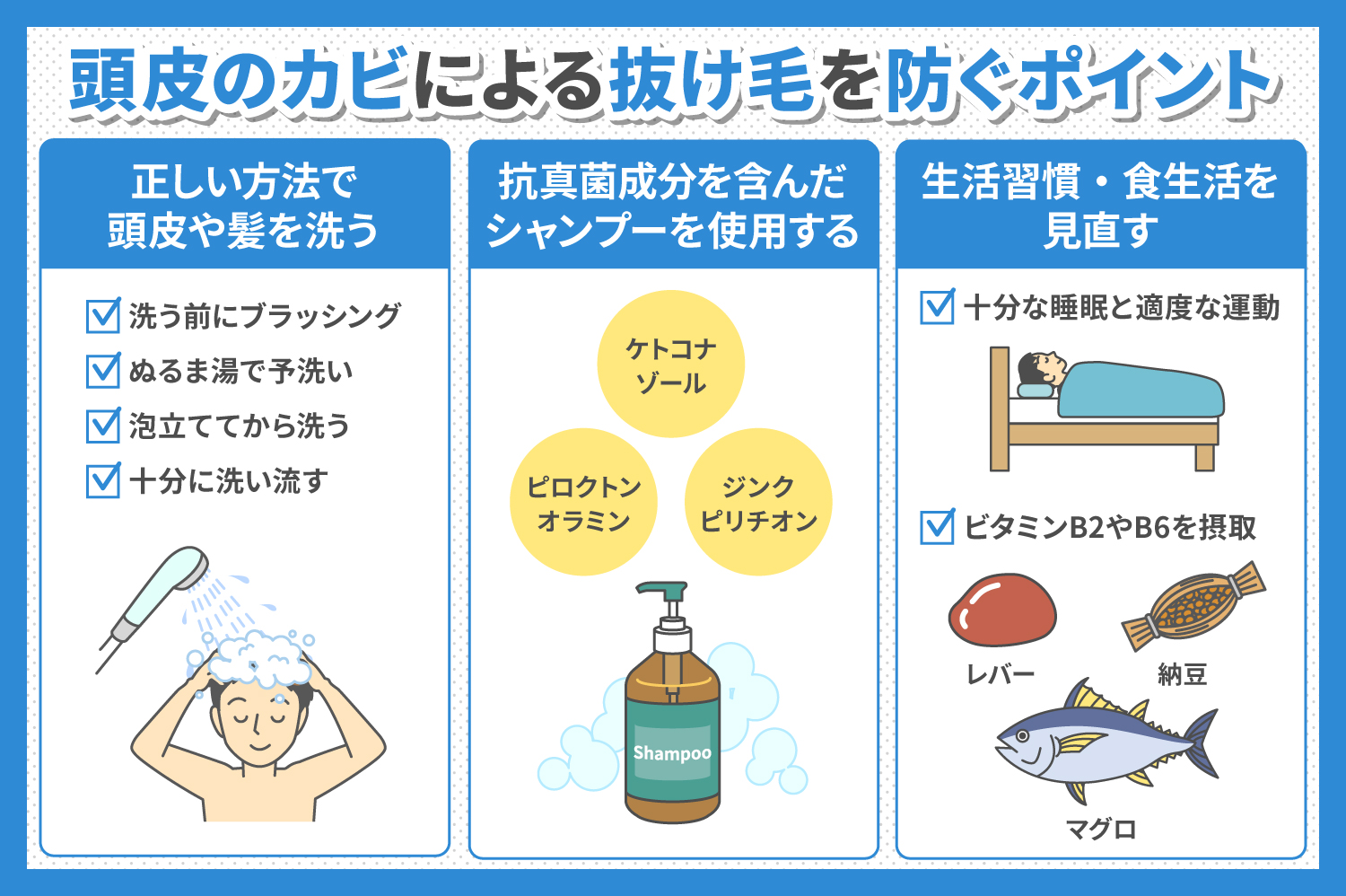 カビによる抜け毛を防ぐポイント
